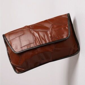 Chic Brown Faux Leather Clutch